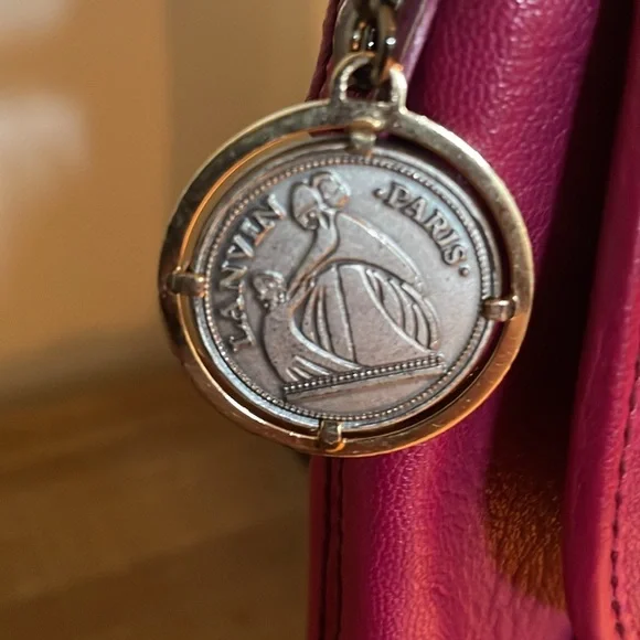 Lanvin Small Pink Leather Silver Chain Shoulder Handbag - Picture 3 of 11